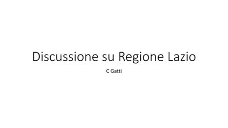 Discussione su Regione Lazio