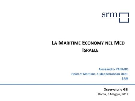 La Maritime Economy nel Med Israele