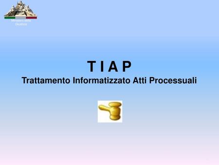 T I A P Trattamento Informatizzato Atti Processuali