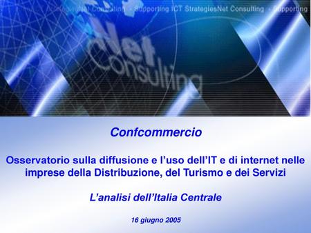 Confcommercio Osservatorio sulla diffusione e l’uso dell’IT e di internet nelle imprese della Distribuzione, del Turismo e dei Servizi L’analisi.