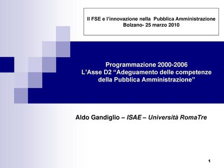 Il FSE e l’innovazione nella Pubblica Amministrazione