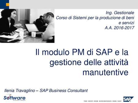 Il modulo PM di SAP e la gestione delle attività manutentive