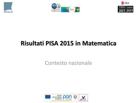 Risultati PISA 2015 in Matematica