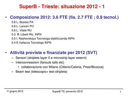SuperB - Trieste: situazione