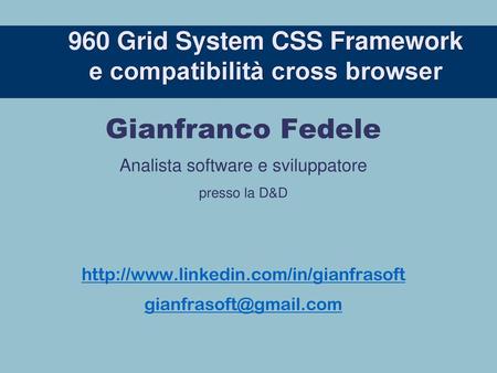 960 Grid System CSS Framework e compatibilità cross browser