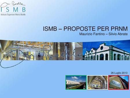 ISMB – Proposte per PRNM