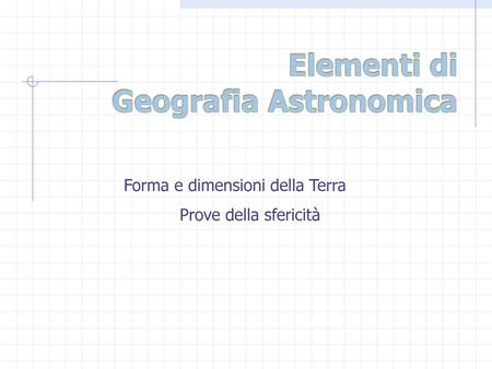Elementi di Geografia Astronomica