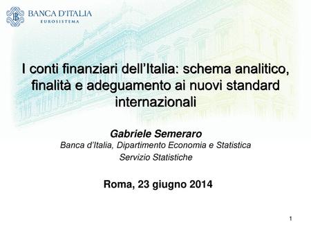 Banca d’Italia, Dipartimento Economia e Statistica