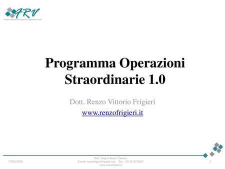 Programma Operazioni Straordinarie 1.0