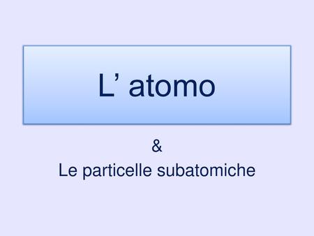 Le particelle subatomiche