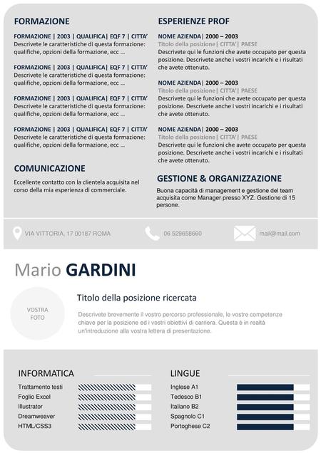 Mario GARDINI FORMAZIONE ESPERIENZE PROF COMUNICAZIONE