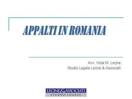 Avv. Velia M. Leone Studio Legale Leone & Associati