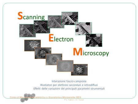 Corso di Microscopia Elettronica a Scansione e Microanalisi EDS