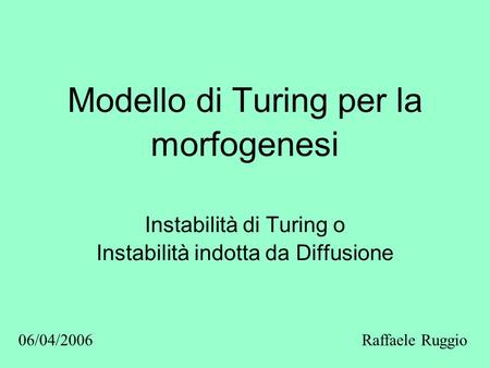 Modello di Turing per la morfogenesi