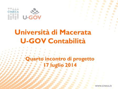 Università di Macerata Quarto incontro di progetto