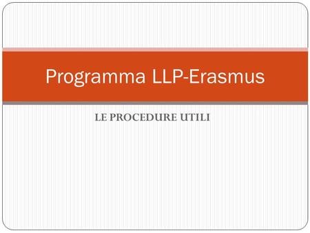 Programma LLP-Erasmus