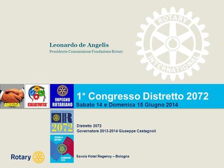 1° Congresso Distretto 2072 Leonardo de Angelis