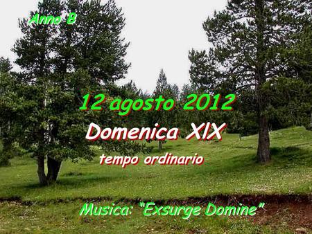 12 agosto 2012 Domenica XlX tempo ordinario Anno B