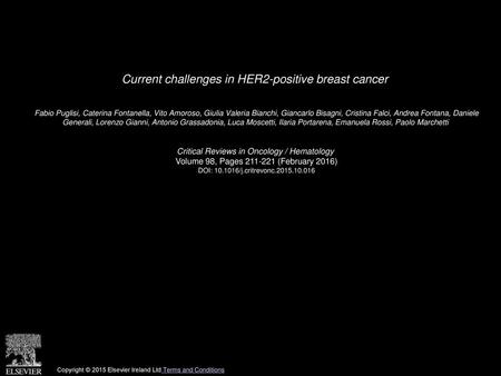 Current challenges in HER2-positive breast cancer