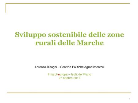 Sviluppo sostenibile delle zone rurali delle Marche