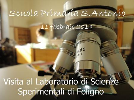 Visita al Laboratorio di Scienze Sperimentali di Foligno Scuola Primaria S.Antonio 11 febbraio 2014.
