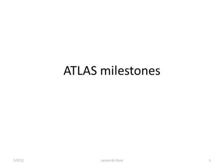 ATLAS milestones 5/9/12Leonardo Rossi1. 2012 5/9/12Leonardo Rossi2 100% 80% 90% 100% 70% 90% 50% 70% 80%