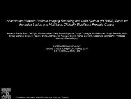 Association Between Prostate Imaging Reporting and Data System (PI-RADS) Score for the Index Lesion and Multifocal, Clinically Significant Prostate Cancer 