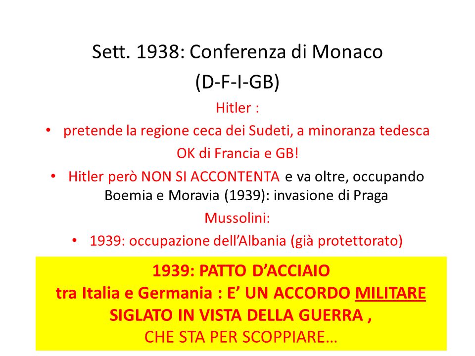 Sett. 1938: Conferenza di Monaco (D-F-I-GB)