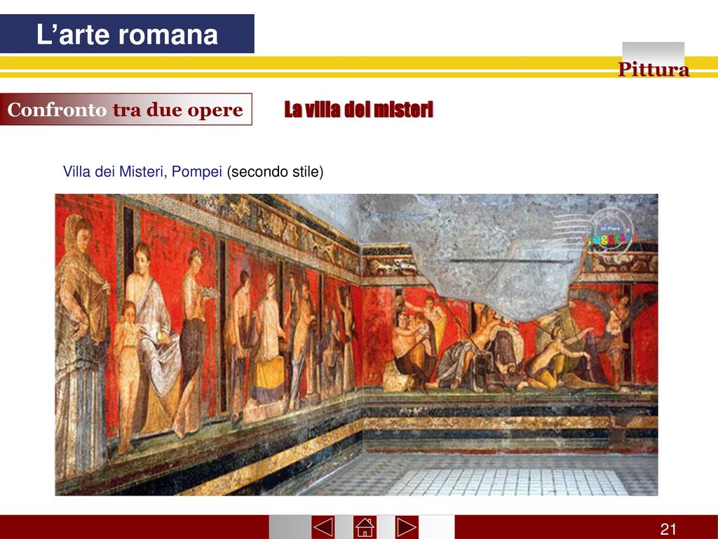 L’arte romana Pittura La villa dei misteri Confronto tra due opere 21