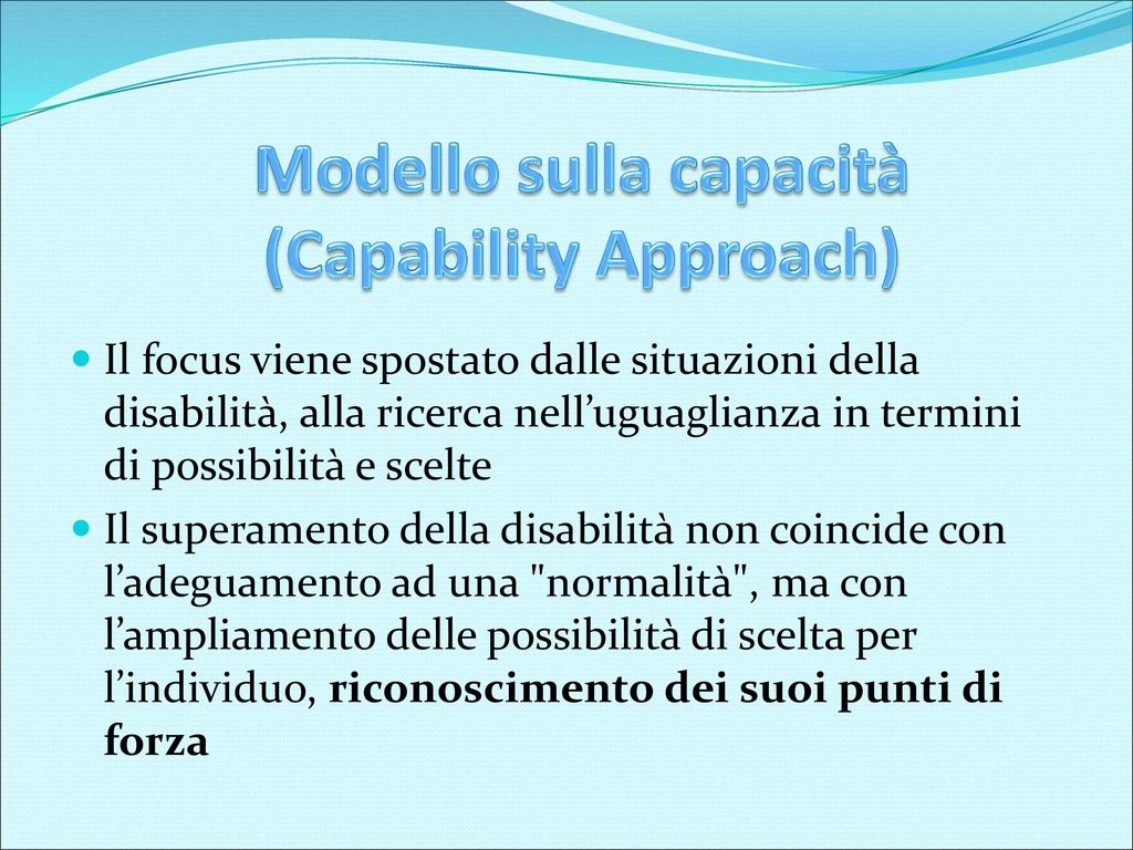 Modello sulla capacità (Capability Approach)