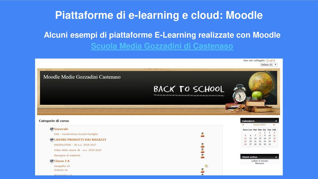 Piattaforme di e-learning e cloud: Moodle