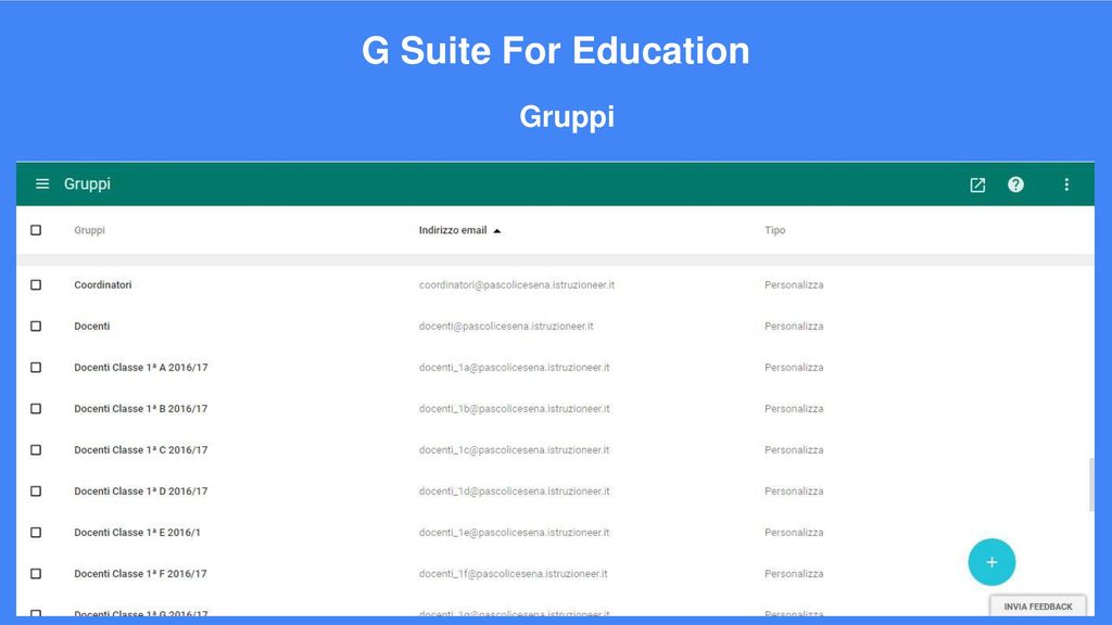 G Suite For Education Gruppi