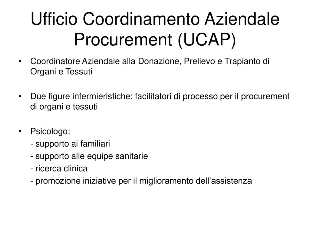 Ufficio Coordinamento Aziendale Procurement (UCAP)