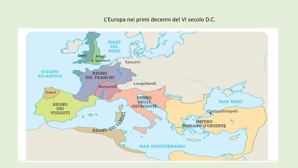 L’Europa nei primi decenni del VI secolo D.C.
