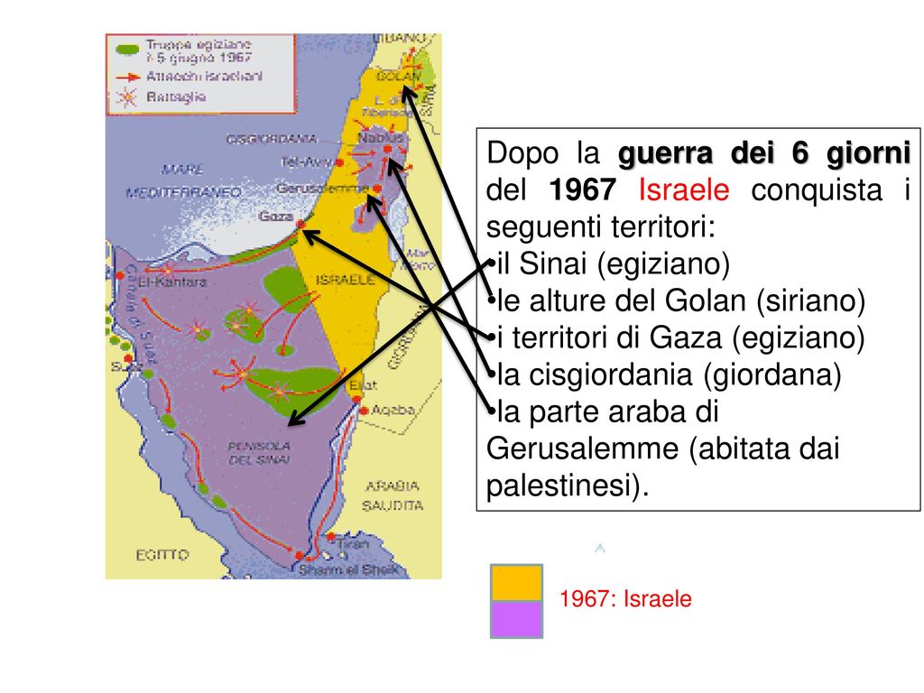 le alture del Golan (siriano) i territori di Gaza (egiziano)