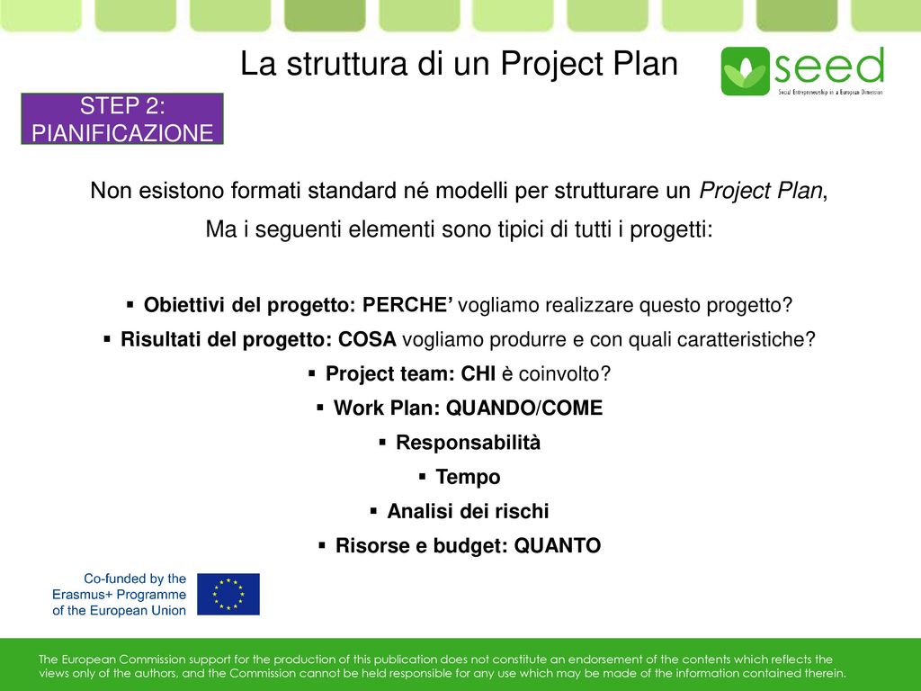 La struttura di un Project Plan