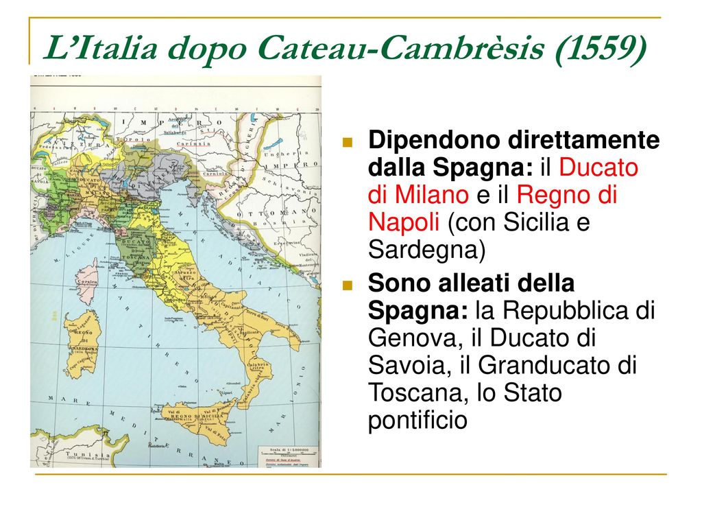L’Italia dopo Cateau-Cambrèsis (1559)