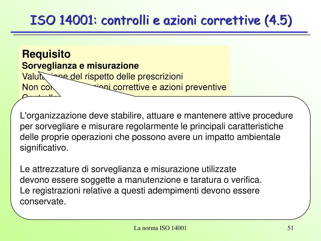 ISO 14001: controlli e azioni correttive (4.5)