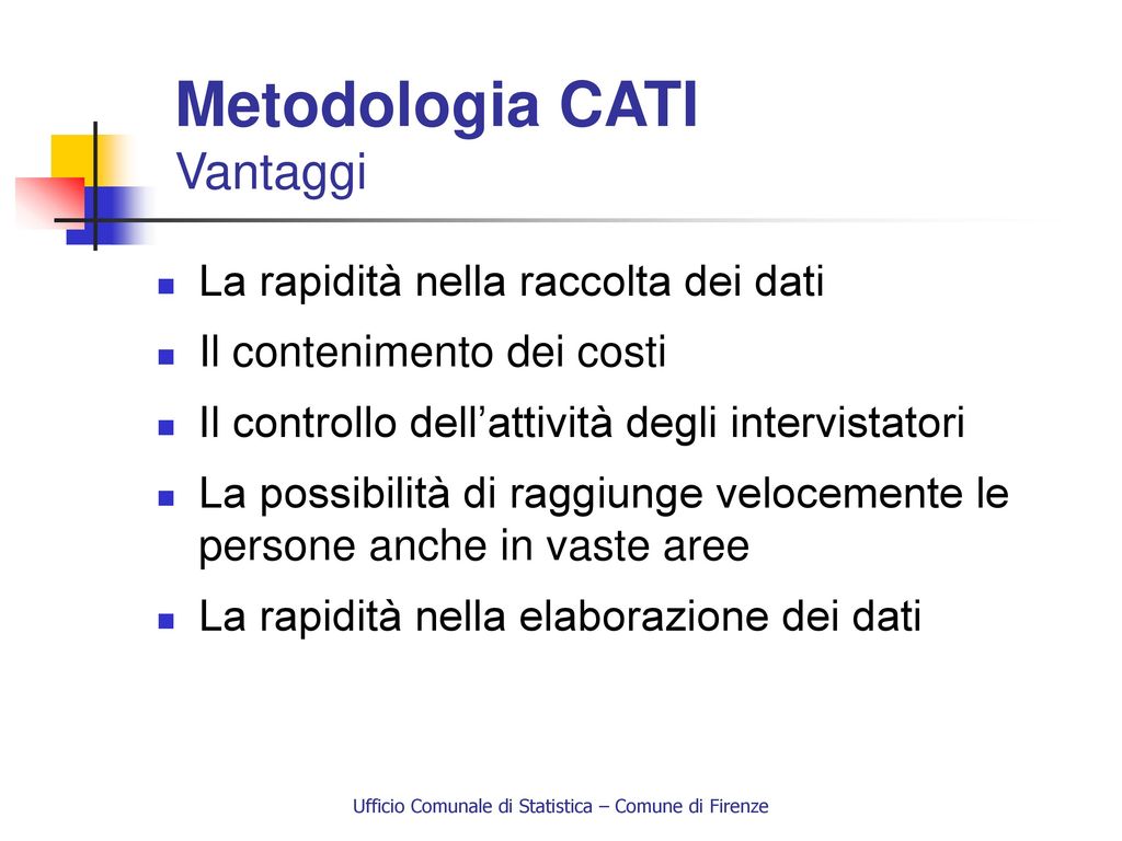 Metodologia CATI Vantaggi