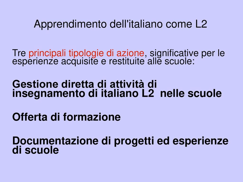 Apprendimento dell italiano come L2