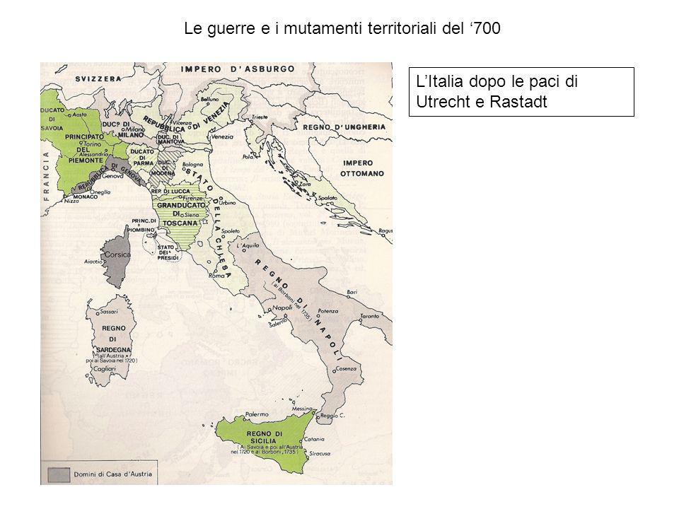 Le guerre e i mutamenti territoriali del ‘700