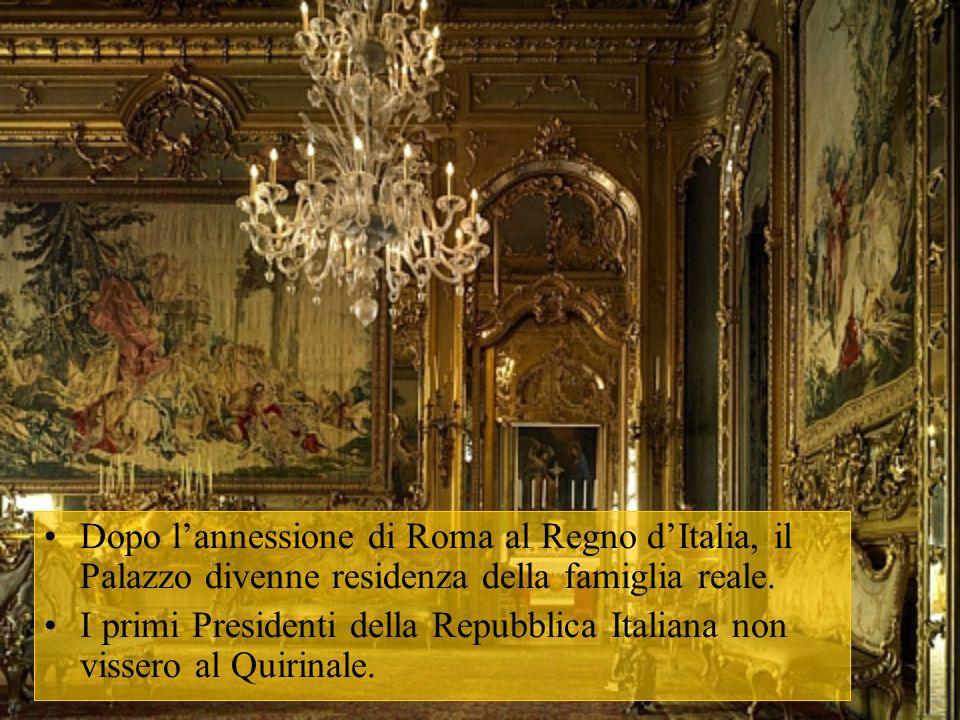 Dopo l’annessione di Roma al Regno d’Italia, il Palazzo divenne residenza della famiglia reale.