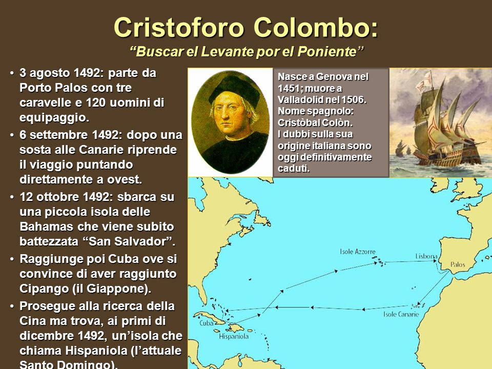 Cristoforo Colombo: Buscar el Levante por el Poniente