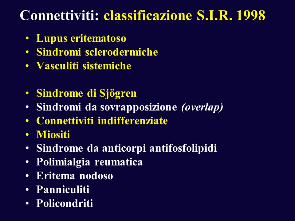 Connettiviti: classificazione S.I.R. 1998