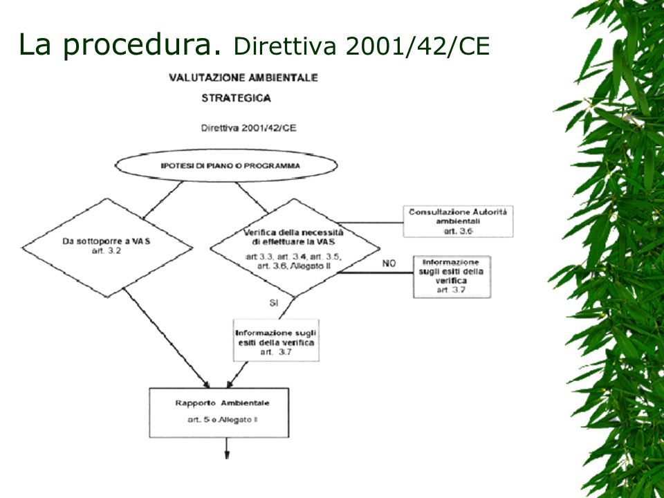 La procedura. Direttiva 2001/42/CE