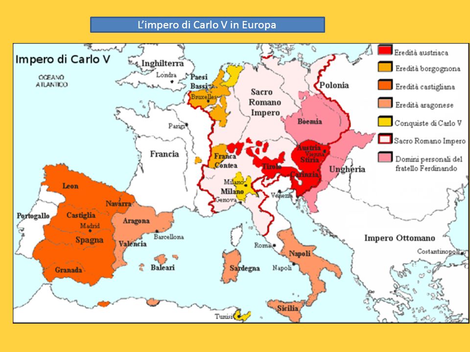 L’impero di Carlo V in Europa