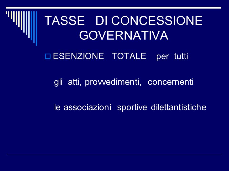 TASSE DI CONCESSIONE GOVERNATIVA