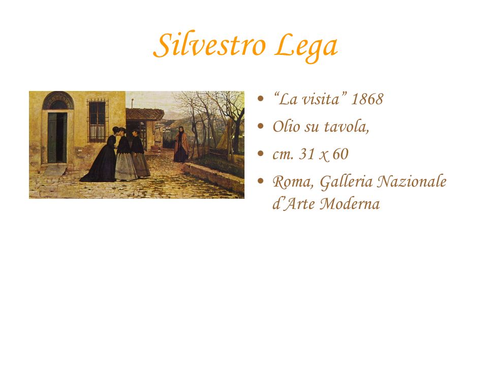 Silvestro Lega La visita 1868 Olio su tavola, cm. 31 x 60