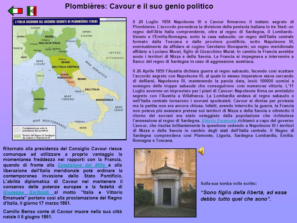 Plombières: Cavour e il suo genio politico