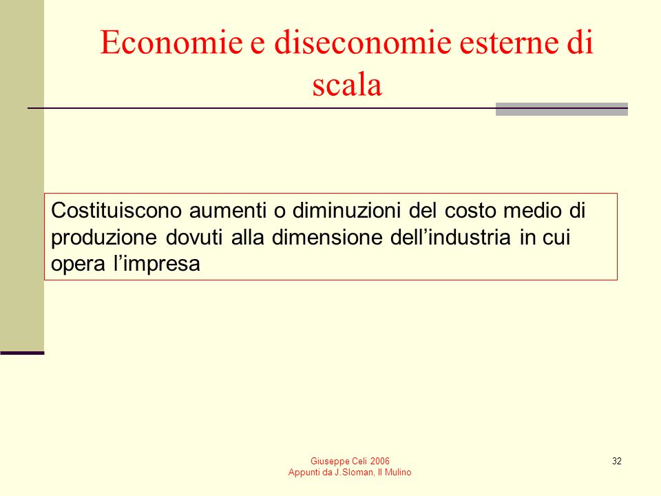 Economie e diseconomie esterne di scala